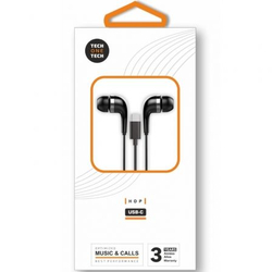 HOP BLACK IN-EAR HEADPHONES CONNECT. USB-C