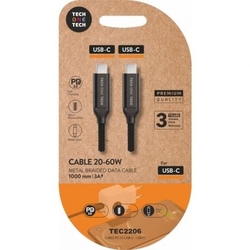 CABLE 20-60W USBC A USBC NYLON NEGRO 1M 3A