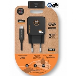 CARGADOR ULTRARAPIDO GAN 20W NEGRO + CABLE USBC