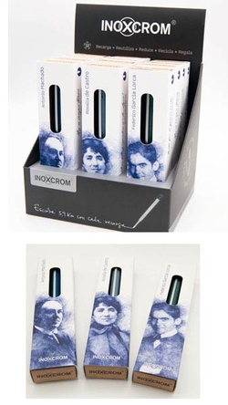 EXP 12 STYLO BOOKS ESCRITORES INOXCROM + PUNTO LECTURA