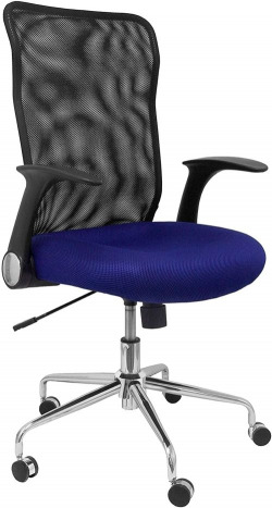 CADIRA C/RODES MINAYA RESPALDO MALLA NEGRE ASIENTO 3D BLAU