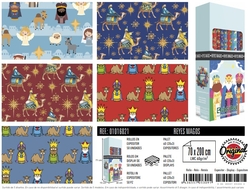 EXP 50 ROULEAUX PAPIER PRÉSENT NOËL 70X200CM REYES MAGOS