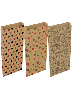PACK/12 ENVELOPE SACO PAPEL KRAFT COR KRAFT 15X6X30CM SURTID