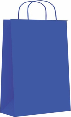 C/50 BOLSAS CELULOSA BLANCA COR AZUL 18X8X24CM XS
