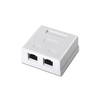 AISENS - ROSETA DE SUPERFICIE RJ45 CAT.6 FTP 2 TOMAS, BLANCO
