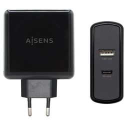 Cargador De Pared Aisens Asch-2Pd45A-Bk/ 1Xusb Tipo-C/ 1X Us