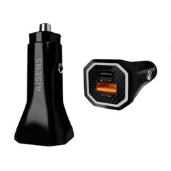 Cargador De Coche Aisens Asch-Car2Pqc-Bk/ 1Xusb-Tipo C/ 1Xus