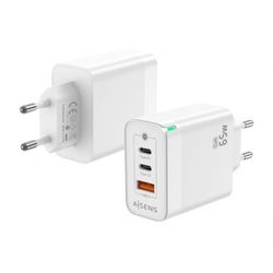 Cargador Gan De Pared Aisens Asch-65W3P007-W/ 2Xusb Tipo-C/