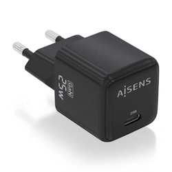 Cargador Gan De Pared Aisens Asch-25W1P013-Bk/ 1Xusb Tipo-C/