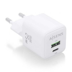 Cargador Gan De Pared Aisens Asch-25W2P014-W/ 1Xusb Tipo-C/