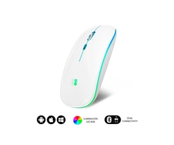 Ratón Optico Inalámbrico 2.4G Y Bt Rgb Led Dual Flat Mouse W
