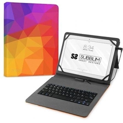 Funda Con Teclado Subblim Keytab Usb 11 Triángulos Usb Para