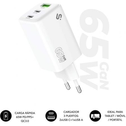 Cargador De Pared Gan Subblim 65W Charger Usb C+C+A/ 2Xusb T