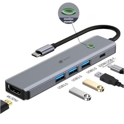 Docking Usb Tipo-C Leotec Leds05/ 3Xusb/ 1Xusb Tipo-C Pd/ 1X