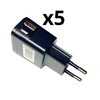 Kit 5 Unidades Cargador Nortess Usb De Pared 1 Puerto Usb A