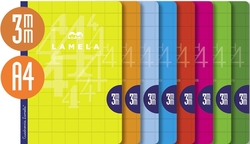 LIBRETA A4 50H 70G CUADROVIA 3MM COLORES SURTIDOS