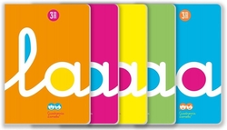 PACK/5 CAHIER A4 50H 90G CUADROVIA 3MM COULEURS ASSORTIMENTS