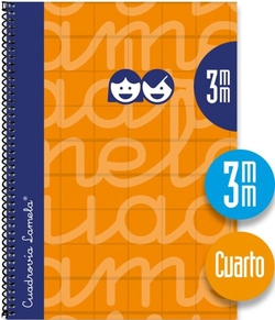 CADERNO ESPIRAL 4º 80H 90G 3MM LARANXA CUADROVIA EXTRADURA