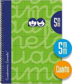 CADERNO ESPIRAL 4º 80H 90G 5MM VERDE CUADROVIA EXTRADURA