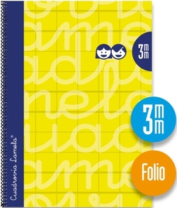 Spiral Notebook, 80 Sheets, 90gsm, 3mm Paper, Yellow, Extra Hard Grid