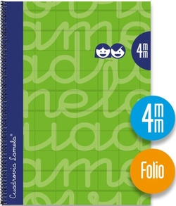 Spiral Notebook, A4 size, 80 sheets, 90gsm, 4mm paper, green, extra-hard grid