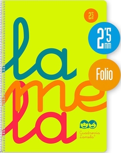CUADERNO ESPIRAL Fº 80H 90G 2,5MM AMARILLO CUADROVIA PP.