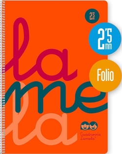 CAHIER SPIRALE Fº 80H 90G 2,5MM ORANGE CUADROVIA PP.