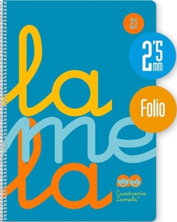 CAHIER SPIRALE Fº 80H 90G 2,5MM BLEU CUADROVIA PP.