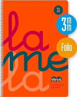 CADERNO ESPIRAL Fº 80H 90G 3MM LARANJA QUADRICULADO PP.