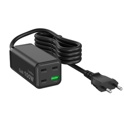 Estacion De Carga Usb Coolbox 100W Gan 3X Usb Tipo C - 1X Us