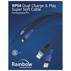 Rainbow Rps4 Dual Charge & Play Super Soft Cable [Ps4]