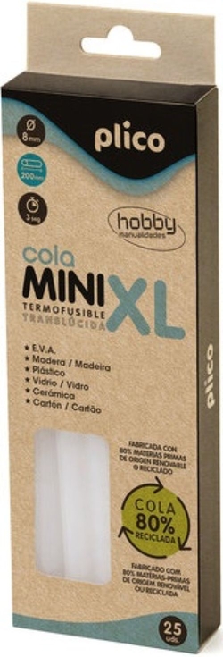 BLISTER 25 BARRITAS MINI XL COLA TERMOFUSIBLE 8MM. RECILADA