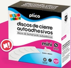 DISCOS DE FECHO TÊXTIL AUTOADHEIVOS MINI BRANCO 10MM/400 U