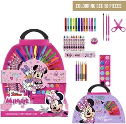 SET PAPELERIA COLOREABLE 50 PEÇAS MINNIE MOUSE