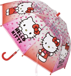PARAGUAS MANUAL POE BURBUJA HELLO KITTY