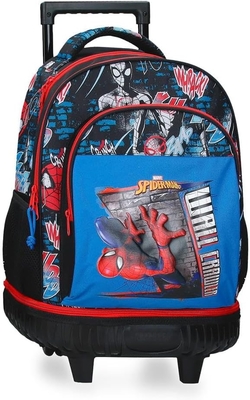 MOCHILA CON CARRO 45CM SPIDERMAN WALL CRAWLER