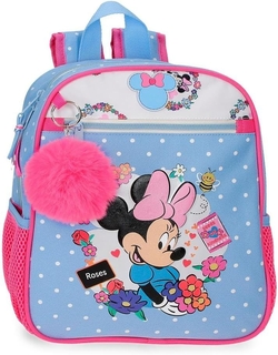 MOCHILA ADAPTAVEL A CARRO 28CM MINNIE FLOWERS