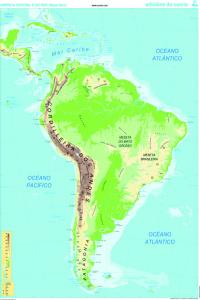 (G).MAPA MURAL AMERICA CENTRAL-SUR (FISICO/POLITICO)-GALEGO
