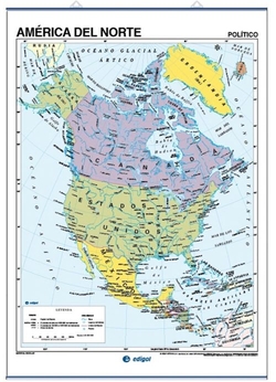 (G).MAPA MURAL AMERICA NORTE (FISICO/POLITICO) (GALEGO)