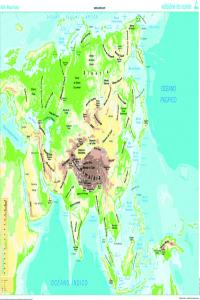 (G).MAPA MURAL ASIA (GALEGO) (FISICO/POLITICO) (1285X915 MM)