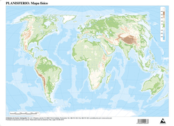 PAQ/50 MAPAS PLANISFERIO A4 FISICO MUDOS