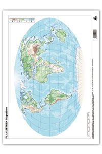 PACK/50 MAPAS PLANISFERIO A3 FISICO MUDOS