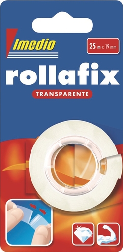 CINTA ADHESIVA ROLLAFIX TRANSPARENTE 19MMX25M