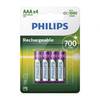 Pack De 4 Pilas Aaa Philips R03B4A70/10/ 1.2V/ Recargables
