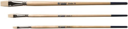 SET OF 3 FLAT BRISTLE BRUSHES LONG HANDLE ART CRATION