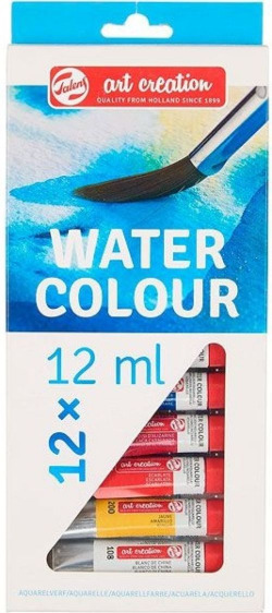 BOX 12 WATERCOLOR TUBES 12 ML ART CREATION ASSORTED COLORS