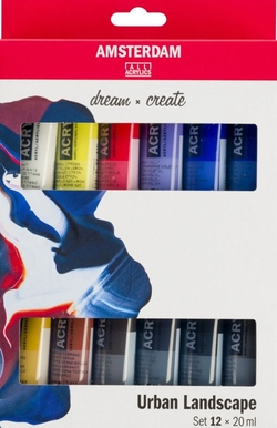 120ML AMSTERDAM ACRYLIC CANS CASE PRIMARY COLORS