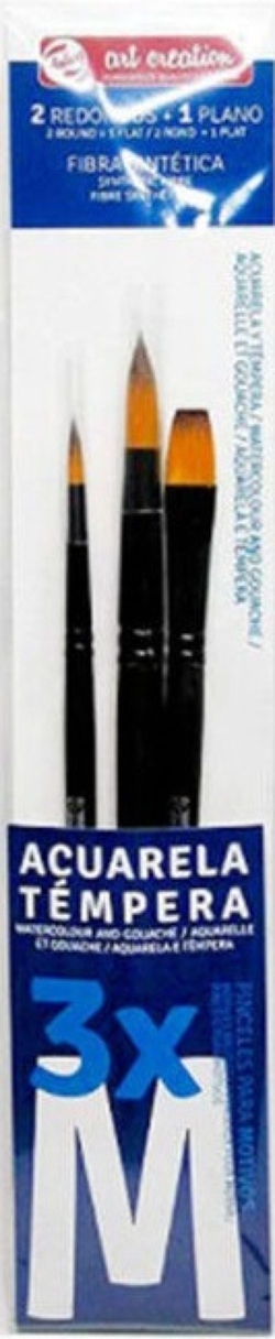 SET 3 PINCELES AQUARELLE ET TEMPERA TALLA M