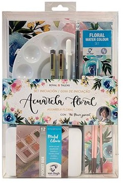 SET JOURNAL AQUARELLE FLORAL PASO A PASO