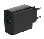 Cargador Rapido Usb Gembird De 2 Puertos Y 20 W, Negro